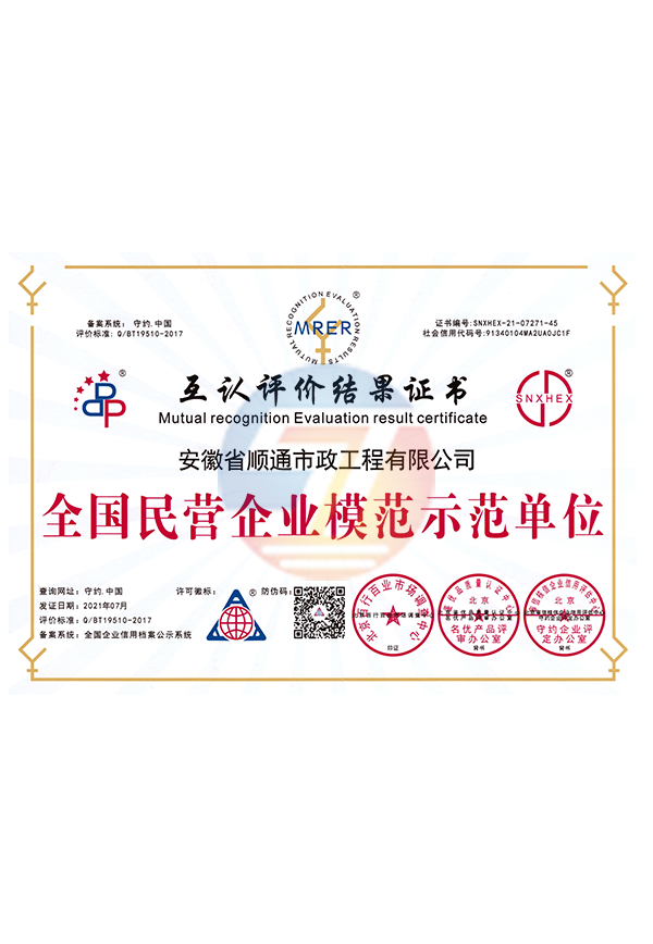 全國(guó)民營(yíng)企業(yè)模范示范單位